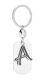 Caristo English Alphabet Letter A (Kc2) Silver Metal Name Keychain For Car Bike Men Women Kids