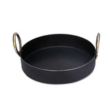 shri gaurangi Heavy Base Iron Flat Kadai Fry Pan for Making jalebi dal tadka Tai with Handle 10 Inches 25 cm Original Iron loha