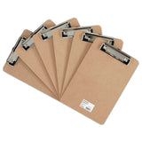 Universal UNV05561 1/2 in. Capacity 6 in. x 9 in. Hardboard Clipboard with LowProfile Clip Brown (6/Pack)
