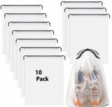 Glamaxy Shoe Bags For Travel, Drawstring Packing Bags, Dustproof Portable Storage Bag For Men And Women, Clear, Large, 10 Pack