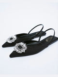 Shoetopia Embellished Front Studded Buckle Black Mules For Women & Girls /Uk3,Black,3,B0BYP75YF9