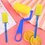 Prescent Set of 3pc Yellow Sponge Roller Brush for Art Craft, Painting, DIY and More (Pack of 3, Yellow)