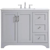 Elegant Decor Moore 42 Single Quartz Top Bathroom Vanity In Gray