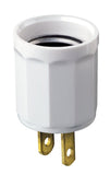 Leviton 61W Lampholder Adapter Plug Wht, No Size, White