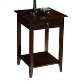 Convenience Concepts American Heritage End Table with Drawer and Shelf, Espresso