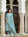 Gosriki Women'S Rayon Blend Straight Printed Kurta With Pant & Dupatta (Karwaan Grey-Gs_S_Grey_Small),Grey,,B0DC6KZDMY