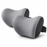 Mojega Pack Of 2 Memory Foam Car Neck Pillow For Driving, Ergonomic Car Seat Headrest Cushion With Adjustable Strap, Washable Br