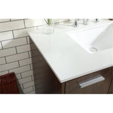 Elegant Decor Baldwin 36 Solid Wood And Mdf Bathroom Vanity In Walnut
