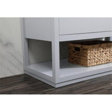 Elegant Decor Larkin 48 Solid Wood Mdf Single Bathroom Vanity In Gray