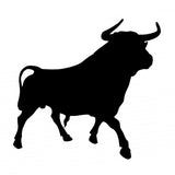Bull Silhouette 6 Vinyl Sticker Car Decal (6 White)