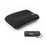 BuiltIn Valve SelfInflating Pillow Soft Textile Camping Pillow Drawstring Bag Travel Cushion Compact For Outdoor, Tent, Black