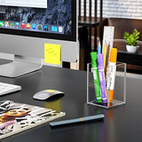 BARCROCK Imported Acrylic Premium Transparent Pen Holder For Multi Purpose Use, Office Stationery Items, and Desk Organizer (D8x
