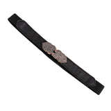 Romp Fashion Women Black Stretchable Leather Designer Buckle Belt