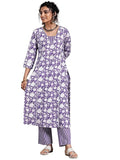 Libas Women'S Pure Cotton Printed Kurta Set (278970R Purple