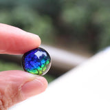 10pcs 14mm Blue Green Color Luminous Lampwork Glass Beads Handmde Glow in The Dark Loose Bead Round for Jewelry Bracelet Neckalc