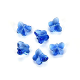 50pcs Cute Czech Butterfly Center Drilled Crystal Glass Beads 10mm (0.4 Inch) December Light Blue Birthstone #5754