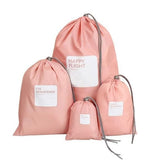 Travel Storage Pouch Set With Drawstring, Lightweight Packing Organizer Bags For Clothes, Shoes & Accessories (MultiSize Set) P