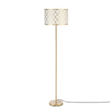 Globe Electric 65787 Kinsley 65 Floor Lamp, Matte Brass, Metal Mesh Over Cotton Shade