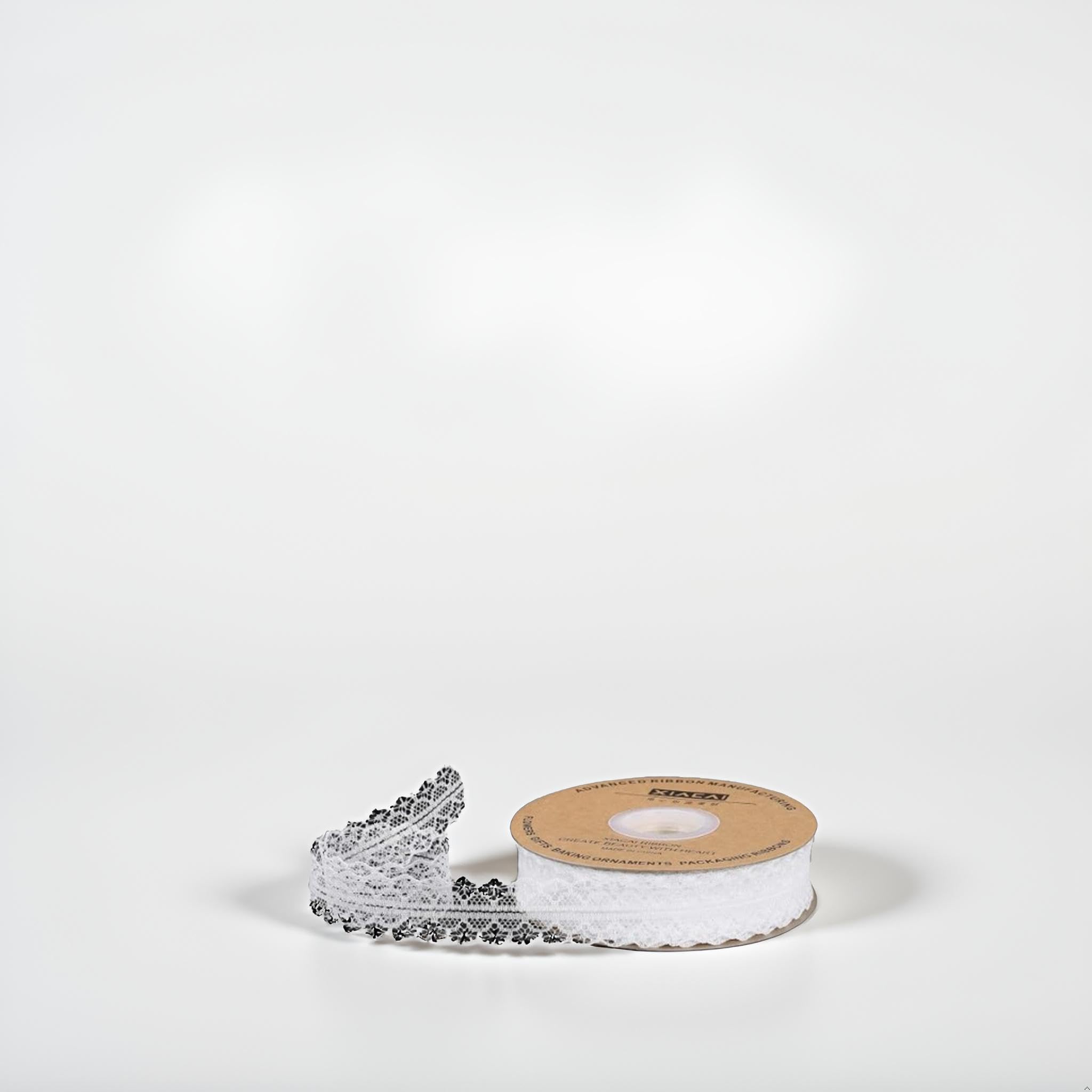 1Pc Cream White Lace Trim Ribbon Yards lace Fabric Vintage Pattern Roll Ribbons-Perfect for Gift Wrapping,Crafts,Flower Design,S