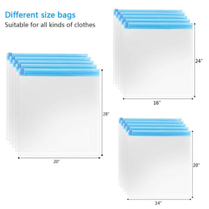 10Pack Travel Space Saver Bags (4 x S, 3 x L, 3 xL), Reusable KFYM Vacuum Travel Storage Bag, Saves 75% of Storage Space, Roll-U