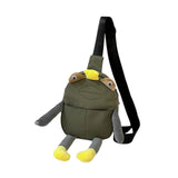 Zoomella Frog Crossbody Bag Creative Casual Zipper Closure Animal Shaped Shoulder Bag Light Green