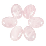 Loveliome 18x25 mm Oval Cabochons Flatback Crystal Healing Stone for Jewelry Making DIY Pack of 6, Rose Quartz