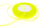 Dxeud Sheer Organza Ribbon (Fluorescent Yellow, 3/8 x 50 Yards)