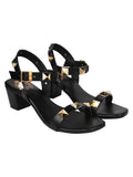 Shoetopia Stylish Rock Stud Detailed Black Block Heels For Women & Girls /Uk8,Black,8,B0CJQ8XGYT