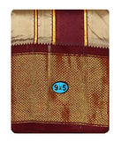 Prakasam Cotton Brand- Poly Mixing Mens Panjakejam Dhoti & Towel Set (Asha-9X5) (Beige)