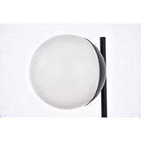 Living District Eclipse 1 Light Black Table Lamp With Frosted White Glass