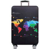 WUJIAONIAO Travel Luggage Cover Baggage Suitcase Cover Protector Skins 18-32 Inch (map, XL (for 29-32 inch luggage))