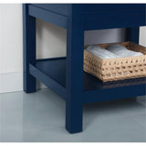 Elegant Decor Metropolis 24 Solid Wood And Metal Single Bathroom Vanity In Blue