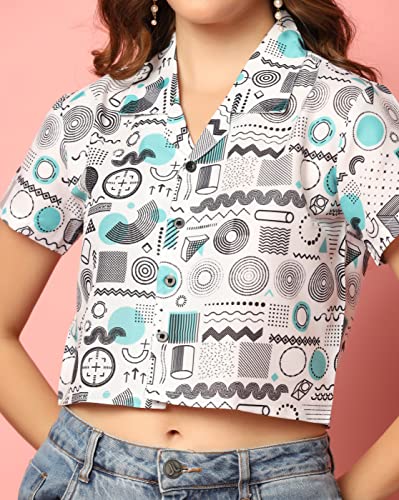 Toplot Women'S Casual Printed Crop Shirt With Half Sleeve Pack Of 2 (Combo-5059-Rou-Wht-M),Round-White,,B0CFTYB5PJ