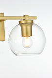 Living District Juelz 2-Light Iron & Glass Bath Sconce In Black/Clear