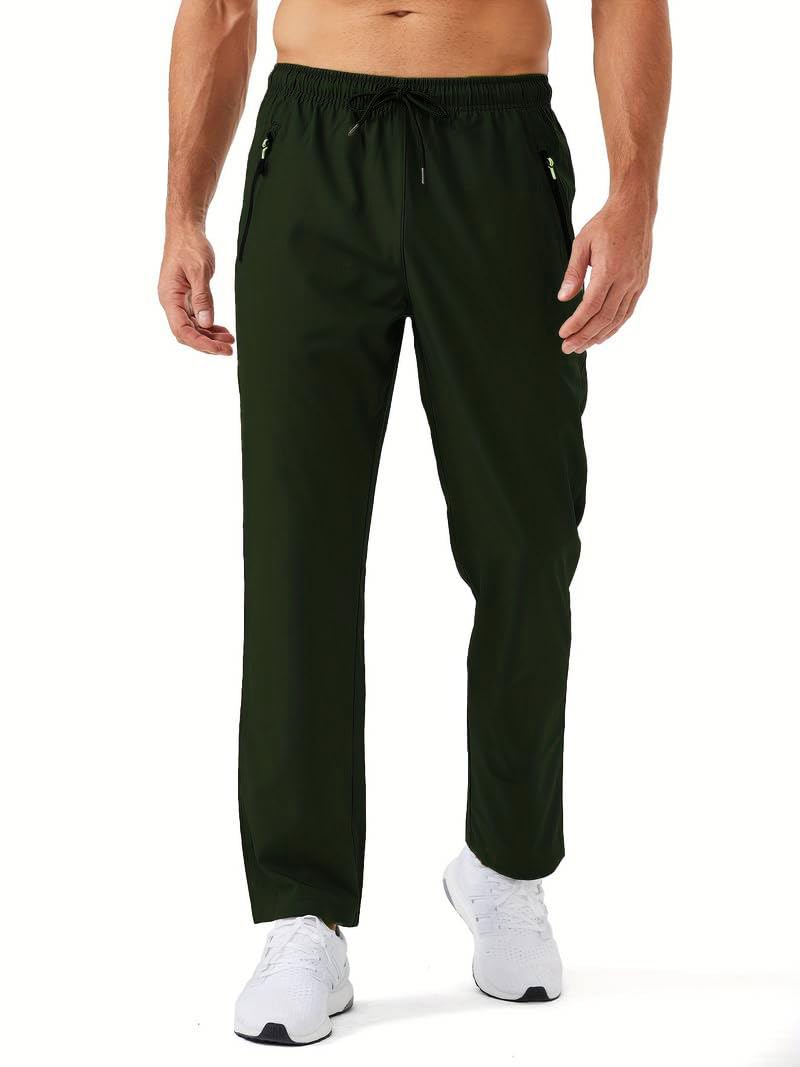 Toplot Track Pants For Men || Activewear Pants || Mens Joggers || Zipper Pocket || Casual Trousers || Stretchable (Sports | Gym | Yoga) (Track-Pant-5217-Olive-30),Olive,30,B0DRCXRGD8