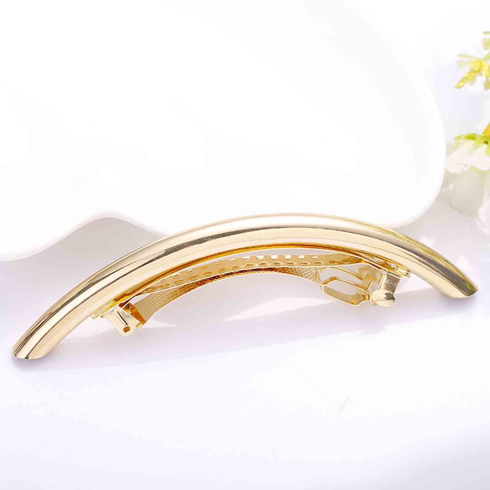 Yheakne Tube Bar Hair Clip Barrette Gold Tube Hair Barrette Clamp Minimal Metal Hair Barrette Clips Decorative Hair Accessories