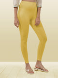 Lyra Women Solid Premium Cotton Ankle Length Leggings | Mid-Waist | Fashionwear Sunflower L