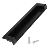 Quluxe 5 Inch Black Recessed Pull Zinc Alloy Flush Pull Recessed Handles with Screws for Drawers, Cabinets, Bathroom Cabinet (Pa