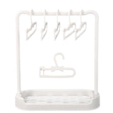 Doll Clothes Hanger Set, Mini White Garment Racks for Small Dolls Dress Up Shelf Storage Garment Closet Furniture Accessories fo