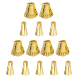 CHGCRAFT 20Pcs 2Styles 10x7.5mm Real 18K Gold Plated Brass Apetalous Bead Cones Bead End Caps Antique Golden Spacer Beads Caps C