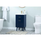 Elegant Decor Boise 18 Solid Wood And Mdf Bathroom Vanity In Blue