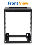 12U Wall Mount Rack Open Frame 19 Inch Server Equipment 2 Post Network Cabinet 18 inches Depth Black by Tedgetal
