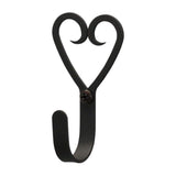 Village Wrought Iron Village Black Wrought Iron Small Heart Wall Hook