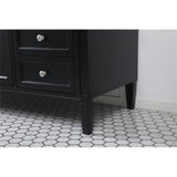 Elegant Decor Park Avenue 60 Metal Mdf Marble Single Bathroom Vanity In Black