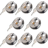 Vervida Keyed Padlock, 8 Pack Stainless Steel Disc Lock Heavy Duty with 3 Keys, 3/8 Inch Shackle Waterproof, Rustproof Storage L