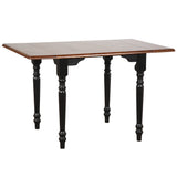 Sunset Trading Selections 48 Rectangular Extendable Drop Leaf Dining Table - Antique Black With Cherry - Seats 6