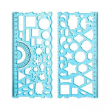 2xMultifunctional Drawing Template Geometric Ruler for Mathematics Building Blue | Crafts | Art Supplies | Drawing & Lettering S