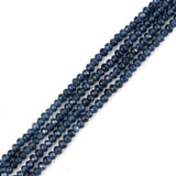 Adabele 40.5 Inch Natural Dark Indigo Quartz Healing Gemstone 3mm Small Tiny Faceted Rondelle Spacer Loose Stone Beads (390-420p