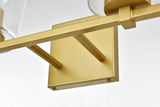 Living District Kacey 4-Light Iron & Glass Bath Sconce In Brass/Clear