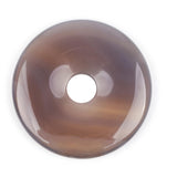 GEM-Inside 40mm Gray Agate Stone Circle Donuts Beads for Pendant Jewelry Making Power Energy Chakra Massage GuaSha Scraping Tool